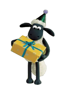 🥳 b6b7d224 Shaun the Sheep 绵羊, 卡通, 动物, 礼物, 生日 telegram sticker