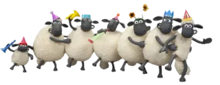 💃 f06c8440 Shaun the Sheep 绵羊, 动物, 可爱, 派对, 卡通 telegram sticker