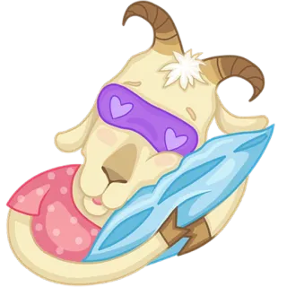 😴 89732a1b capra, cuscino, dormire, cartone animato, animale telegram sticker