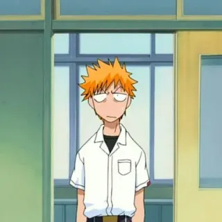 😐 258ebc1d Ichigo Kurosaki Bleach Anime, Ichigo, Kurosaki, Bleach, Cartoon, Lustig, Schüler telegram sticker