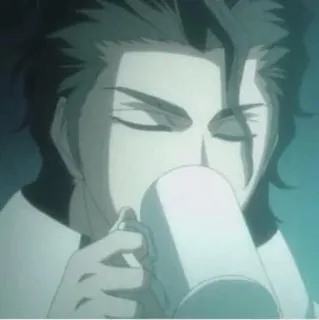 ☕️ 5c1c5dda Aizen Bleach Aizen Sosuke, Bleach, Anime, Charakter, Trinken, Bösewicht telegram sticker
