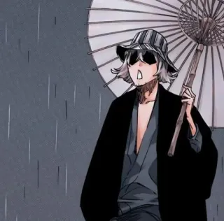❕ b2ce2cd2 Kisuke Urahara Bleach Anime, Manga, Kisuke Urahara, Bleach, Regenschirm, Charakter, Regen telegram sticker