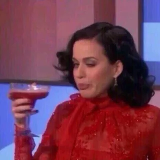 😐 ac182166 Katy Perry katy perry, penyanyi, pop, gaun merah, koktail, selebriti, wanita telegram sticker