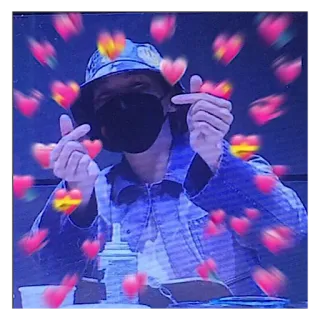 💗 50f33258 orang, masker, topi, hati, cinta telegram sticker