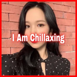🛀 0afc350c I Am Chillaxing relaks, odprężenie, portret, kobieta, selfie, osoba, azjatycka telegram sticker
