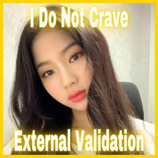 😭 5b92cb79 I Do Not Crave External Validation Meme, Poczucie własnej wartości, Wzmocnienie, Pewność siebie, Walidacja, Miłość własna, Pozytywna wiadomość telegram sticker