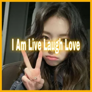 😂 74b0d2aa I Am Live Laugh Love Żyj Śmiej się Kochaj, Znak pokoju, Selfie, Kobieta, Pozytywny, Modny telegram sticker