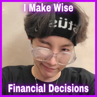 💸 b15495be I Make Wise Financial Decisions finanse, mądry, decyzje, Meme, humor telegram sticker