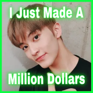 💵 c0398e9f I Just Made A Million Dollars sukces, pieniądze, bogactwo, osiągnięcie, świętowanie, kpop telegram sticker