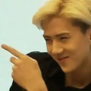 😏 892453d9 orang, pria, menunjuk, asia, rambut pirang, ekspresi wajah telegram sticker