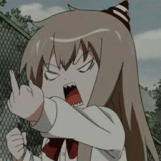 💘 634fcd93 anime, middle finger, offensive gesture, cartoon, angry telegram sticker