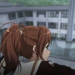 💘 6beb37ce anime, girl, school, ponytail, profile, cute telegram sticker