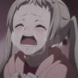 💘 716b3a88 crying, sad, anime, girl, tears, distressed telegram sticker