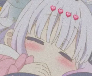 💘 adb708a9 Kanna Kamui Miss Kobayashi's Dragon Maid anime, cute, kawaii, dragon, hearts, sleepy, kanna telegram sticker