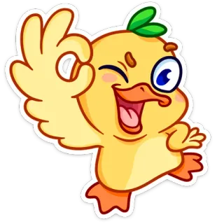 👌 b065dbb1 anak itik, kartun, hewan, imut, oke, emoji, kawaii, burung whatsapp sticker
