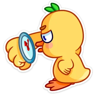 ⏳ e474f4b6 bebek, kartun, jam, waktu, menunggu, lucu whatsapp sticker