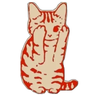 ❤ 1897f130 cat, middle finger, offensive gesture, animal, sticker, cartoon, funny whatsapp sticker