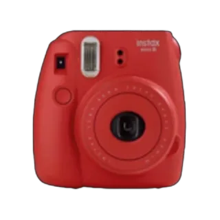 ❤ 26e289f0 camera, photography, instant camera, technology, instax, red, gadget whatsapp sticker
