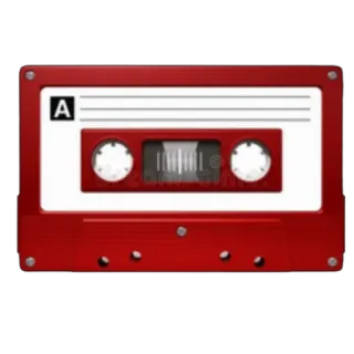 ❤ 6cecb0fe A cassette tape, red, audio, music, retro, vintage whatsapp sticker
