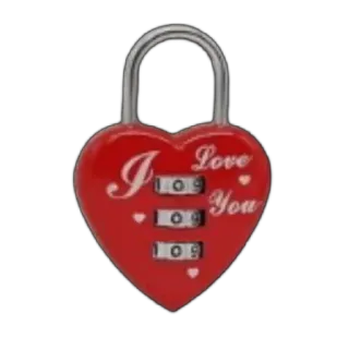 ❤ b61d6186 I Love You love, heart, padlock, romantic, valentine's day, security, red whatsapp sticker