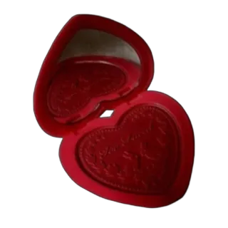 ❤ d1298760 heart, makeup, red, cosmetics, compact, mirror, love whatsapp sticker