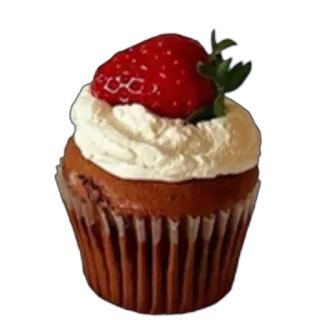 ❤ d26d0e53 cupcake, strawberry, dessert, sweet, food, treat whatsapp sticker