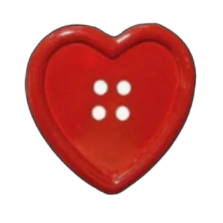 ❤ e4817ad7 heart, button, red, sewing, craft, love, decoration whatsapp sticker