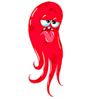 🥵 464268db 빨간색, 캐릭터, 만화, 슬픈, 혀, 얼룩 telegram sticker