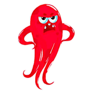 😡 db0a6976 괴물, 화난, 빨간색, 만화, 생물, 캐릭터, 악 telegram sticker