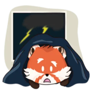 ⚡️ 5201b24b 레서판다, 폭풍, 천둥, 번개, 무서워하는, 만화 telegram sticker