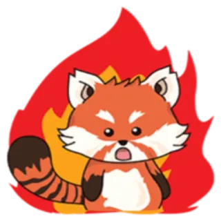 😡 ce0c996f 화난, 속상한, 레서 판다, 불꽃, 불, 짜증난, 만화, 스티커 telegram sticker