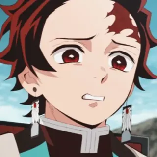 😳 04690ed9 Tanjiro Kamado Demon Slayer 动漫, 鬼灭之刃, 灶门炭治郎, 卡通, 漫画, 角色 whatsapp sticker