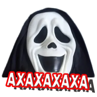😀 6be95c7d AXAXAXAXA Maschera, Ghostface, Scream, Horror, Divertente, axaxaxa telegram sticker
