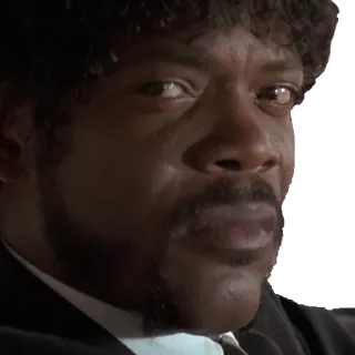 🤨 2a5440fc Jules Winnfield Pulp Fiction pulp fiction, jules winnfield, samuel l jackson, film, personnage, acteur whatsapp sticker