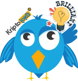 🥰 d32dc852 BRILLIANT vogel, glühbirne, idee, brillant, cartoon, blau, niedlich whatsapp sticker