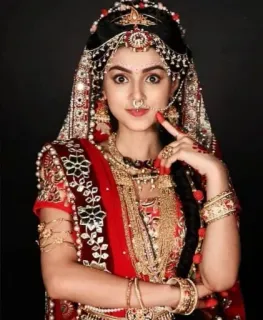 ☺️ 5ad3c15d frau, indisch, traditionell, schmuck, porträt, kleid, kultur telegram sticker