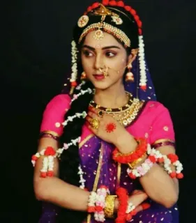 😌 c61f1143 Frau, indisch, traditionell, Schmuck, Porträt telegram sticker