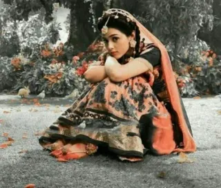 👀 d42a7391 Frau, Tracht, Indisch, Garten, Porträt telegram sticker