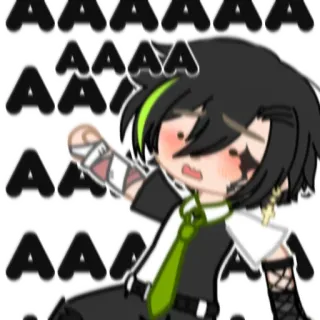 😞 db4a327d AAAAA Gacha, Anime, Naklejka, Kreskówka, Panika, Przerażony whatsapp sticker