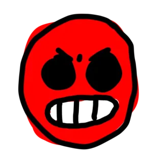 🤬 14d0f6cb en colère, rouge, visage, dessin animé, emoji telegram sticker