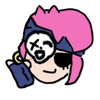 🏳️‍⚧️ 42c9caaf Dessin animé, Crâne, Borgne, Punk, Personnage de dessin animé, Cheveux roses, Croquis telegram sticker