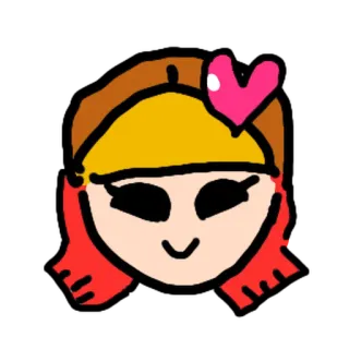 🔧 4f3aab8b dessin animé, coeur, autocollant, portrait, dessin, fille telegram sticker