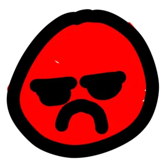 😤 b0433d46 en colère, rouge, noir, emoji, triste telegram sticker