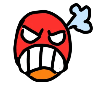 😍 b6bb8dfa énervé, rouge, dessin animé, visage, emoji telegram sticker