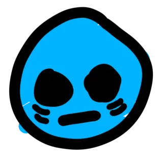 😧 be9a0a18 dessin animé, autocollant, emoji, visage bleu, abstrait telegram sticker