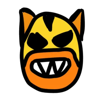 😍 cbe477da masque, dessin animé, en colère, dents, monstre, expression faciale telegram sticker