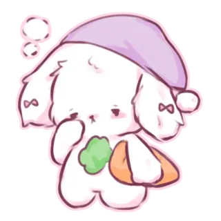 📩 2c94d1aa คาวาอิ, น่ารัก, กระต่าย, กระต่าย, นอนหลับ, ชวนฝัน, ภาพประกอบ, สติกเกอร์ telegram sticker