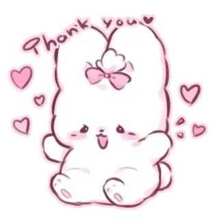 📩 ba98bea5 Thank you! กระต่าย, น่ารัก, คาวาอิ, ขอบคุณ, กระต่าย, สีชมพู, หัวใจ telegram sticker