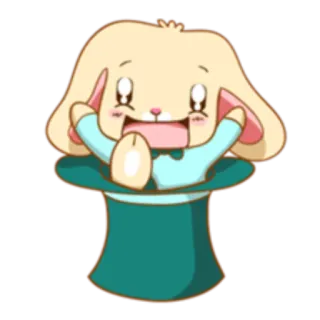 🙃 e195d0e2 กระต่ายการ์ตูน, เวทมนตร์, สัตว์น่ารัก, สติกเกอร์, คาวาอิ, กระต่าย telegram sticker