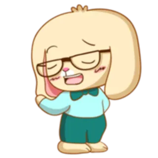 🤓 f4f9c941 การ์ตูน, หมา, สัตว์, แว่นตา, หูกระต่าย, น่ารัก telegram sticker